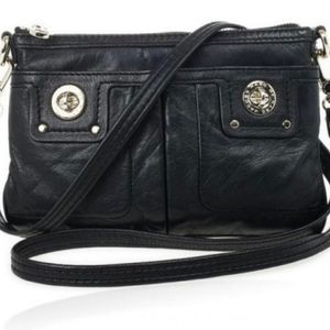 Marc Jacobs Black Leather Turnlock Crossbody Bag